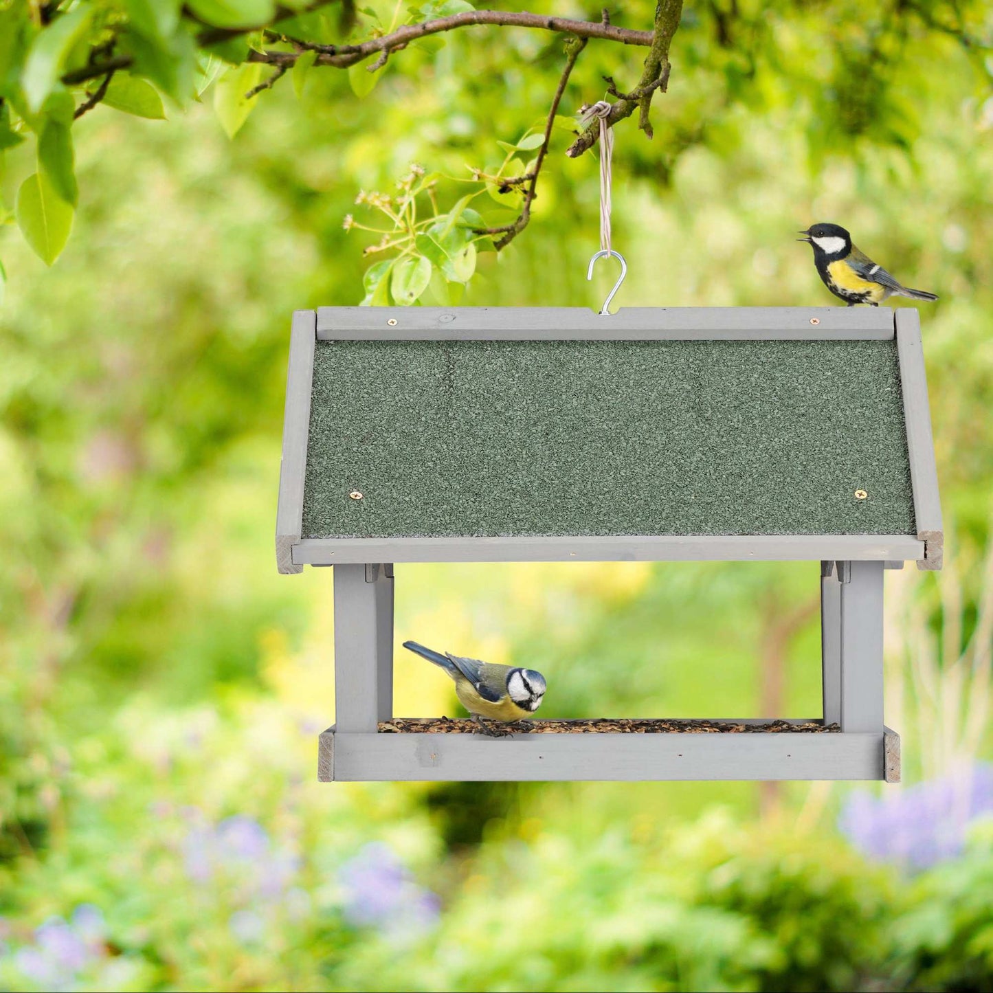 Wall-mounted bird table gray