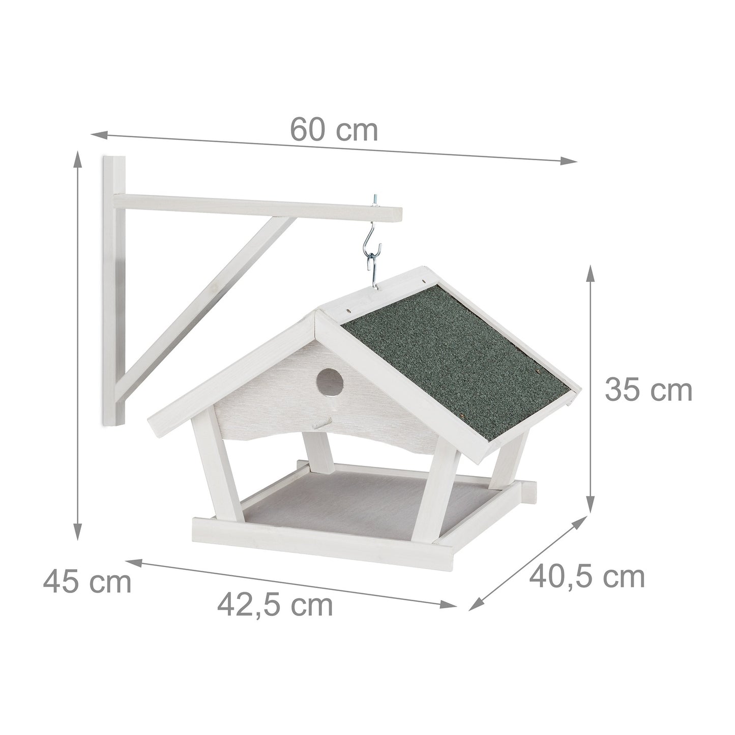 Wall-mounted bird table white