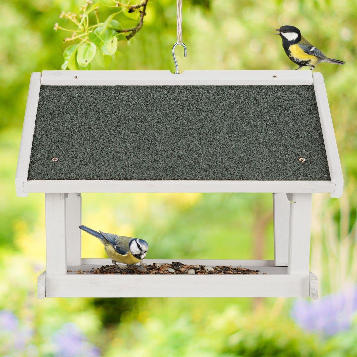 Wall-mounted bird table white