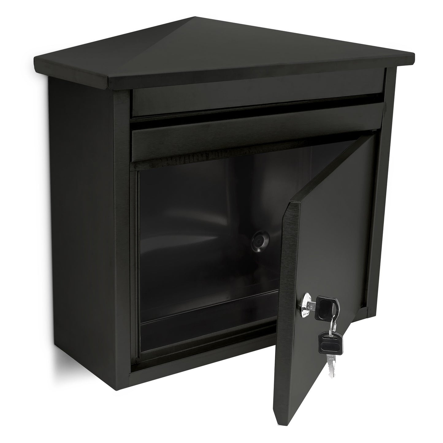 Wall-mounted mailbox black