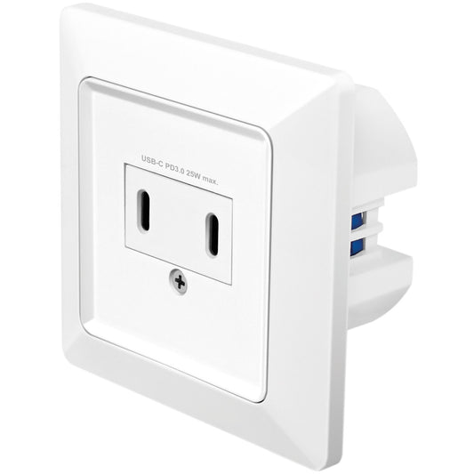 Wall outlet with 2xUSB-C PD 25W