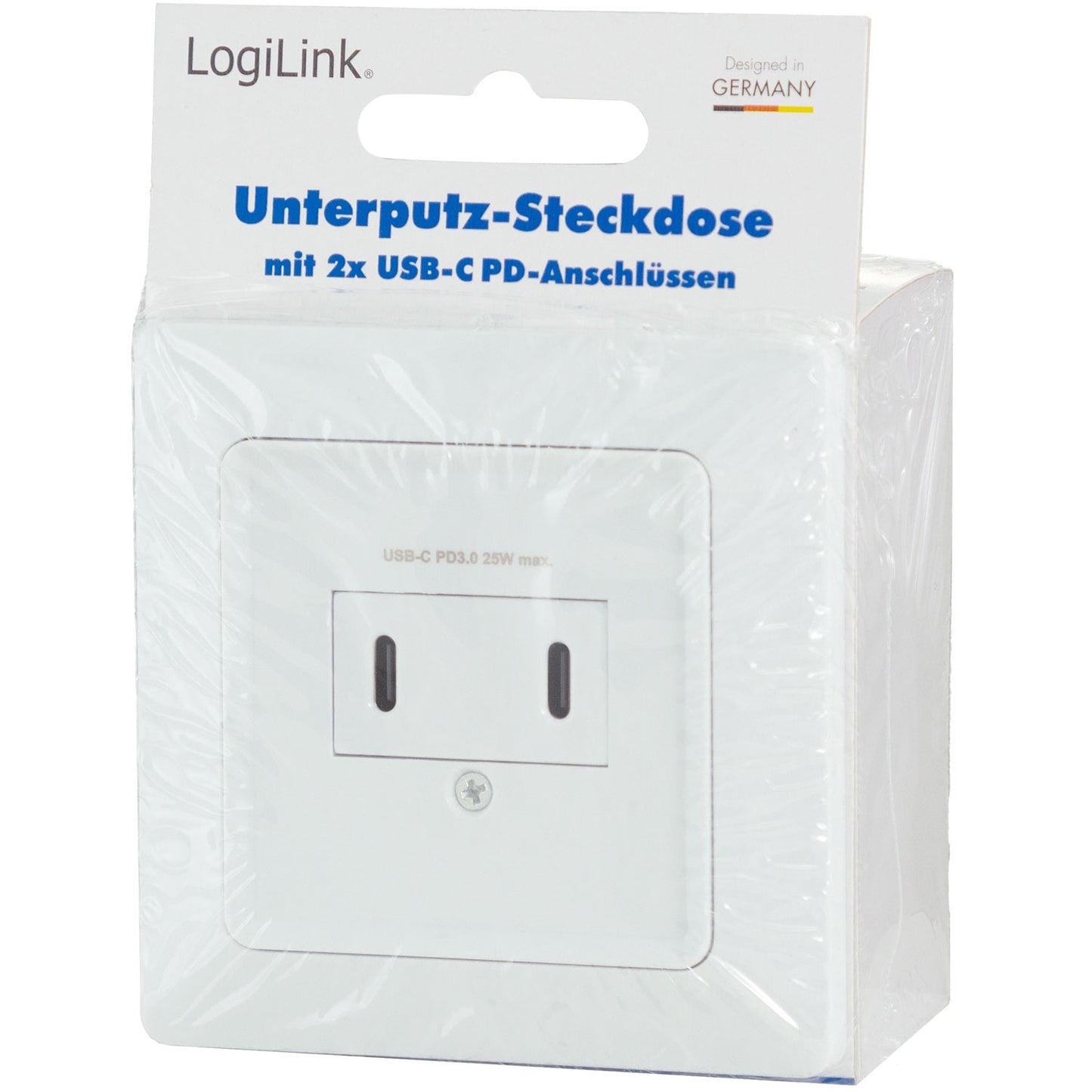Wall outlet with 2xUSB-C PD 25W