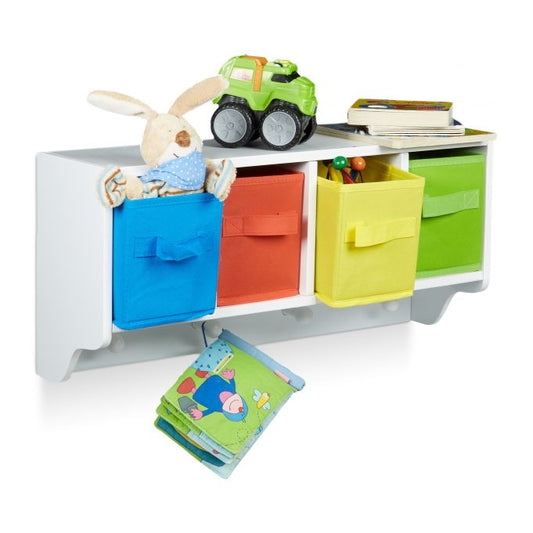 Wall shelf for children with clothes hook ALBUS