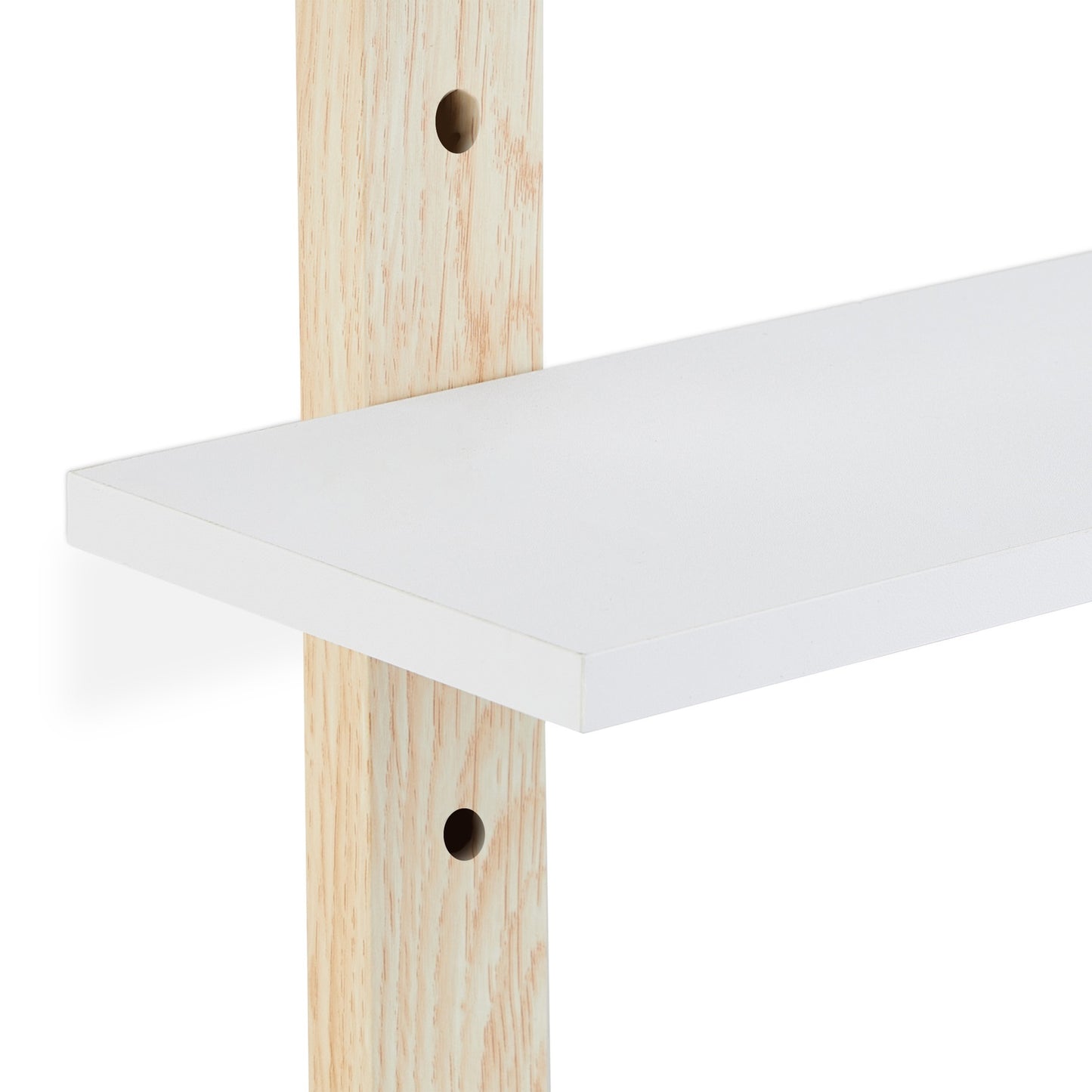 Wall shelf in wood effect with 3 shelves