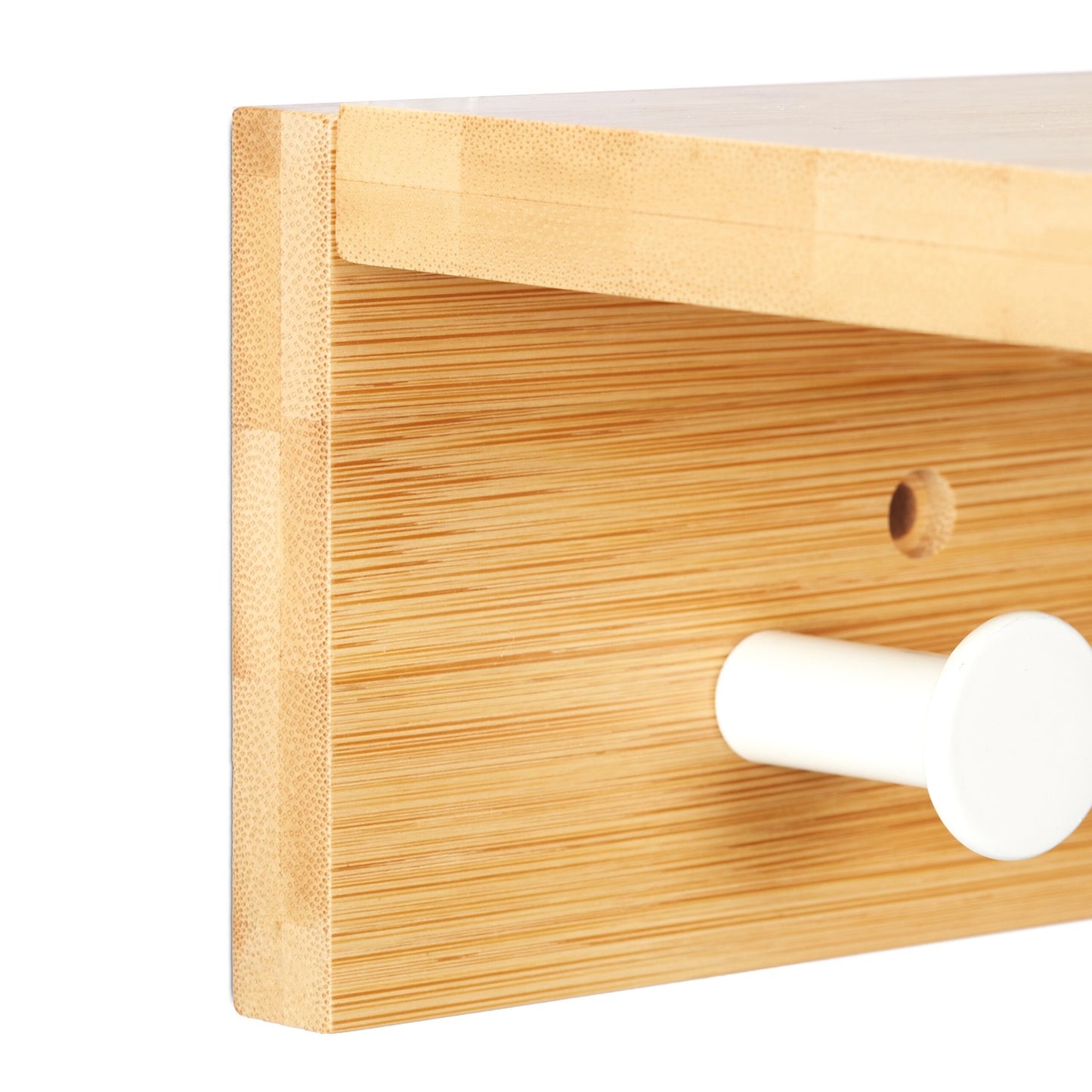 Wall shelf with 3 hooks
