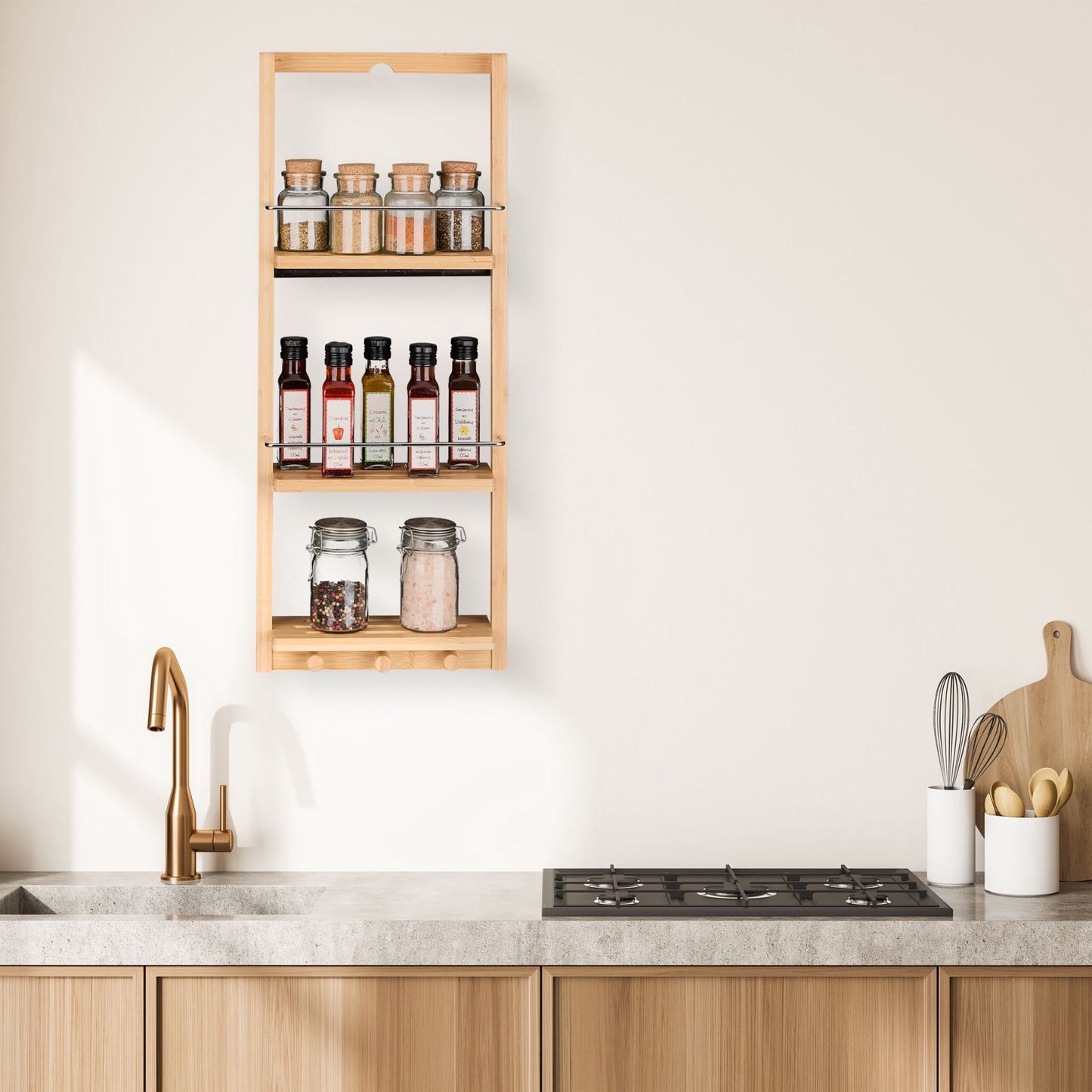Wall shelf with 3 shelves