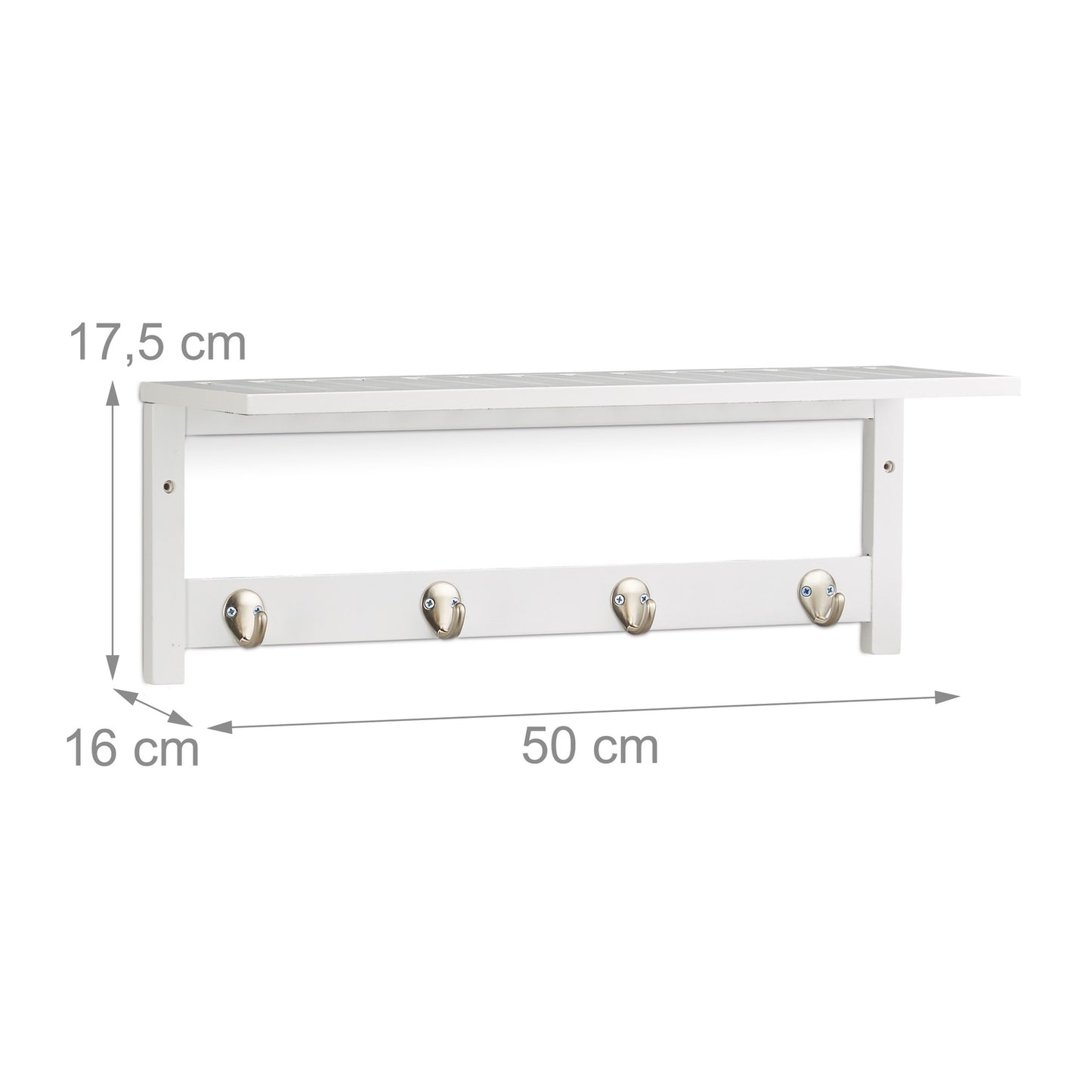 Wall shelf with hanging hooks