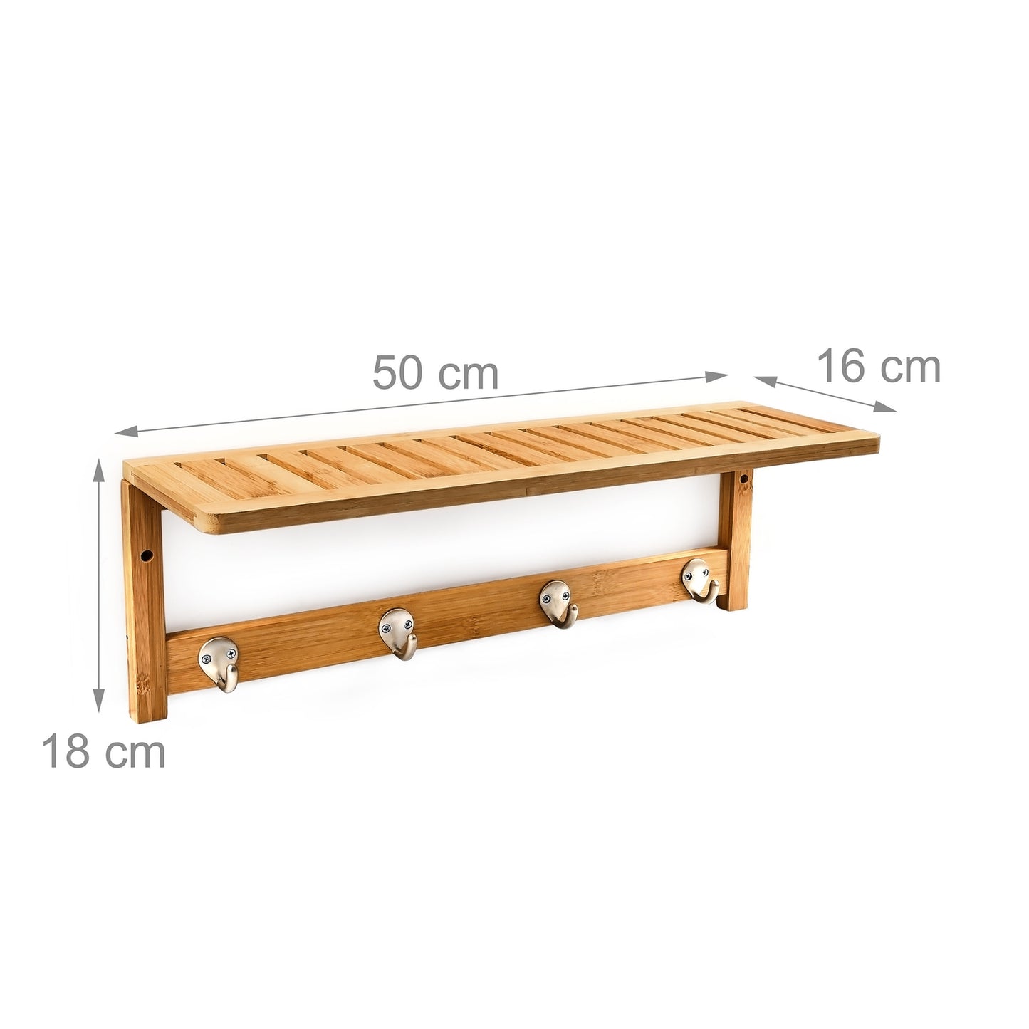 Wall shelf with hook strip