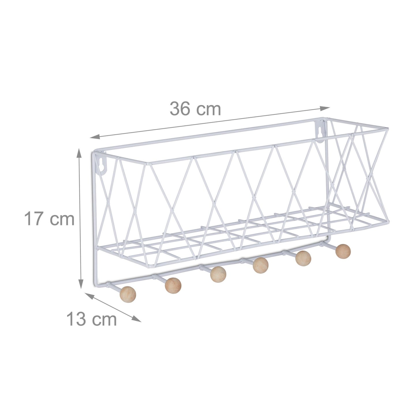 Wall shelf with hook strip