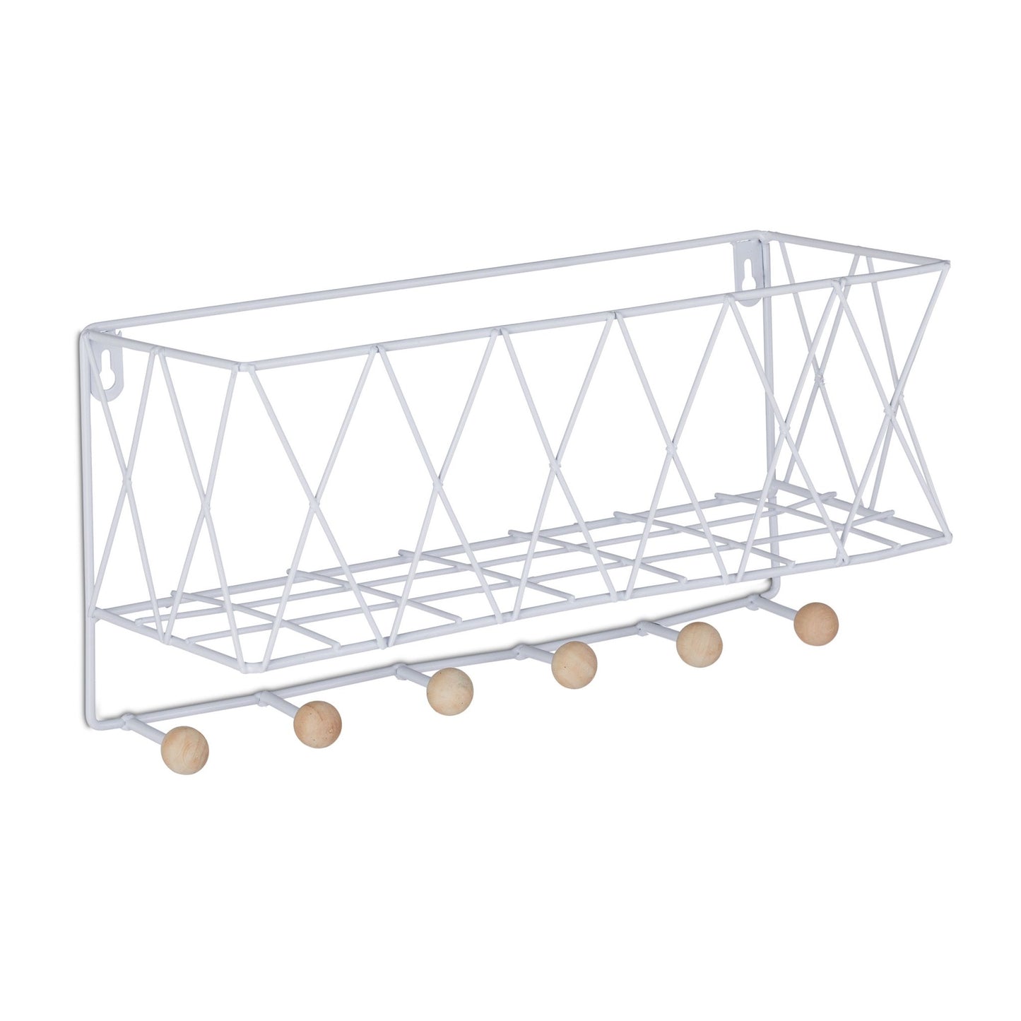 Wall shelf with hook strip