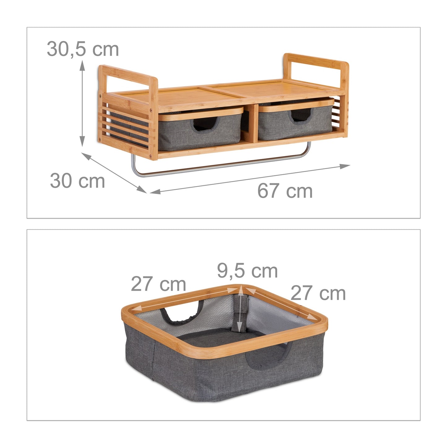 Wall shelf with towel holder