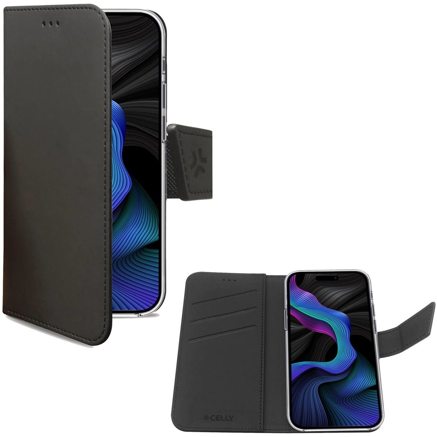 Wally Wallet Case iPhone 15 Black