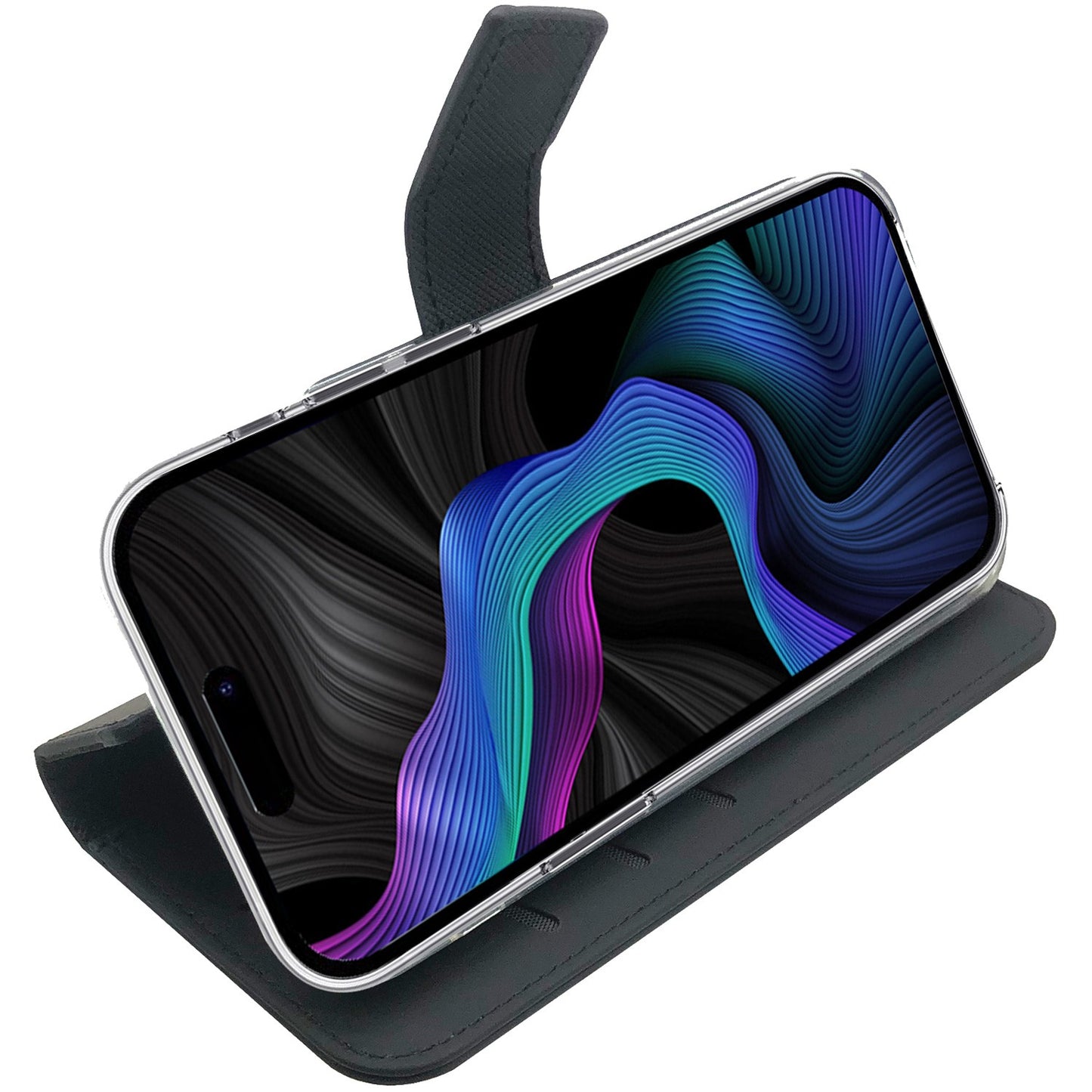 Wally Wallet Case iPhone 15 Black