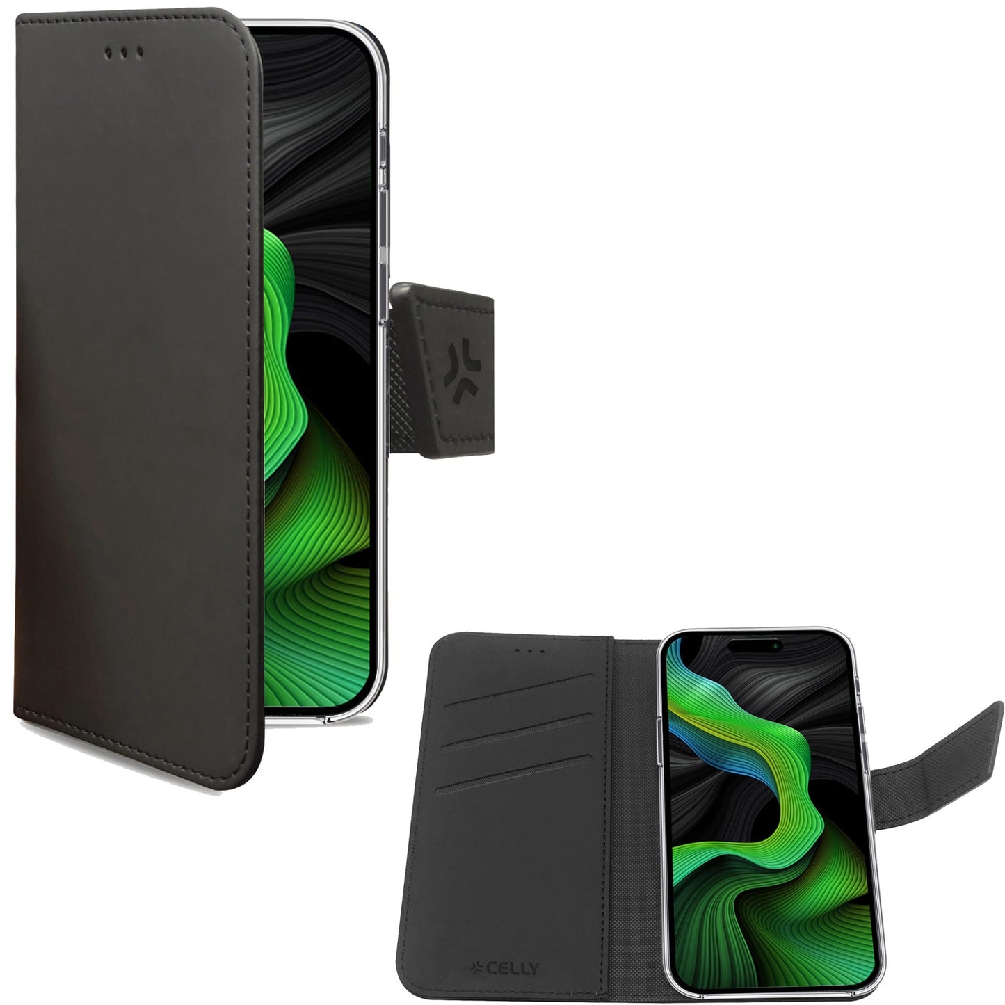 Wally Wallet Case iPhone 15 Pro Black