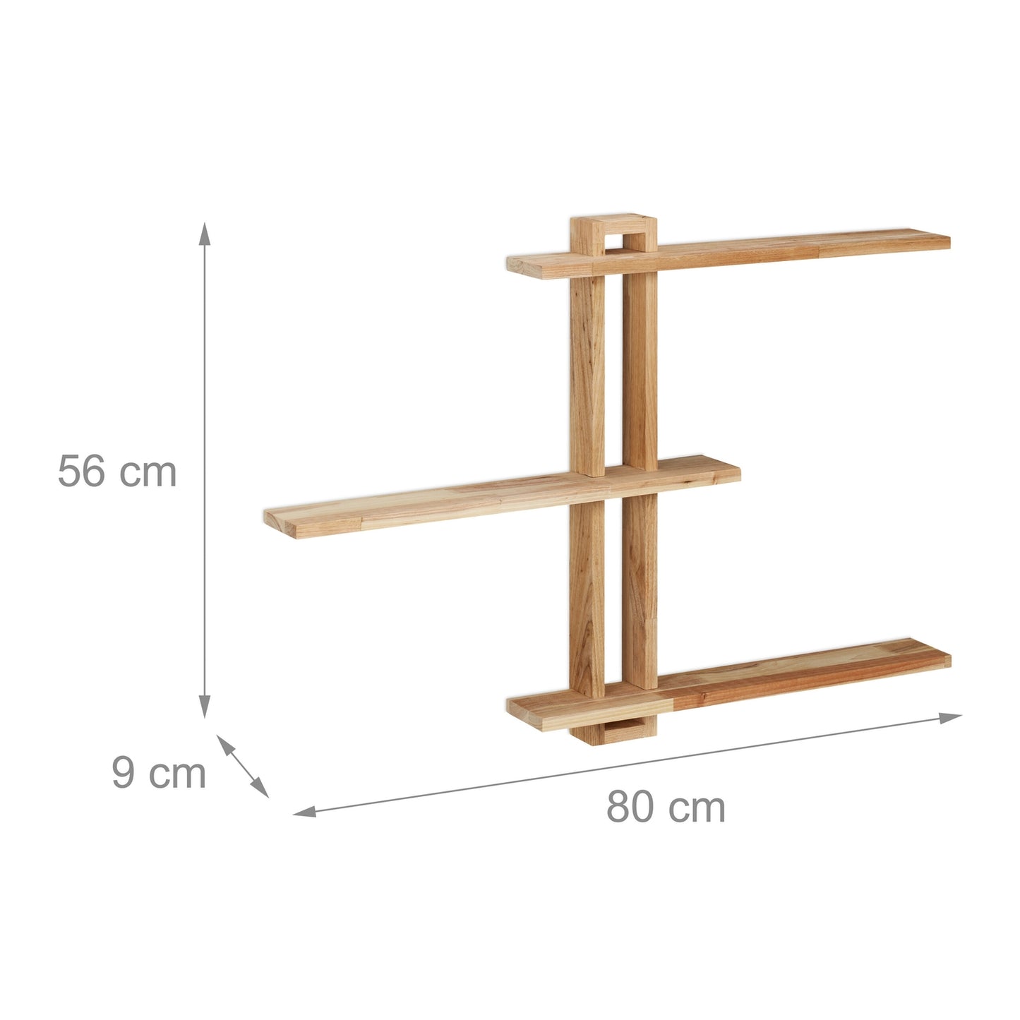 Walnut Floating Shelf with 3 Tiers for Wall Decor