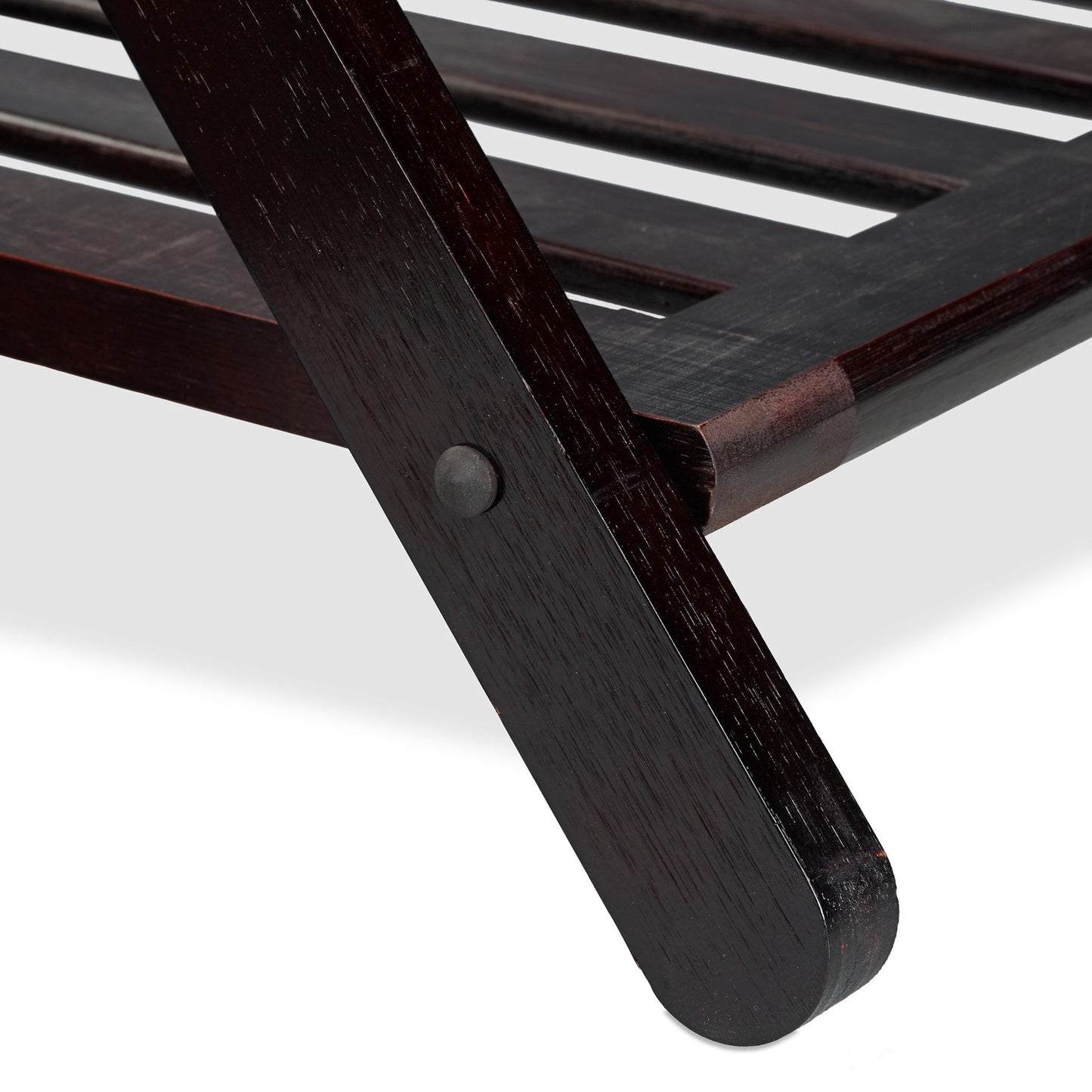 Walnut Folding Luggage Rack; Wooden Travel Accessory Holder Stand Brown