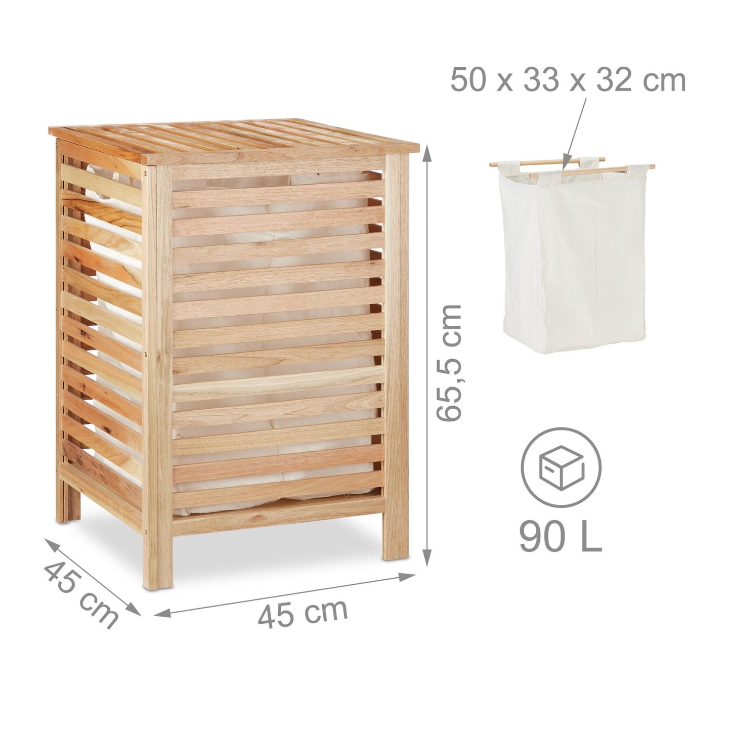 Walnut Wood Washing Basket