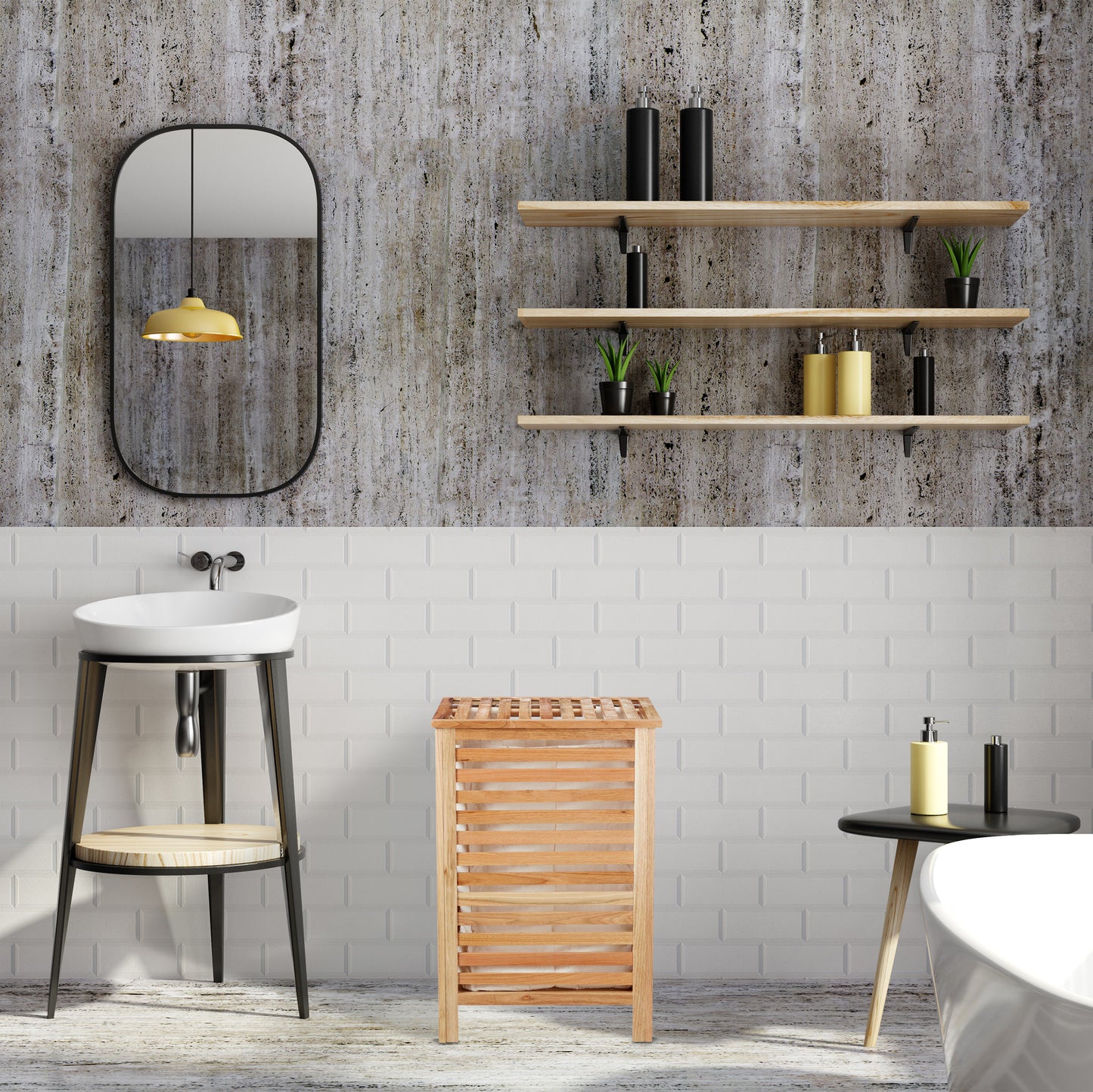 Walnut Wood Washing Basket