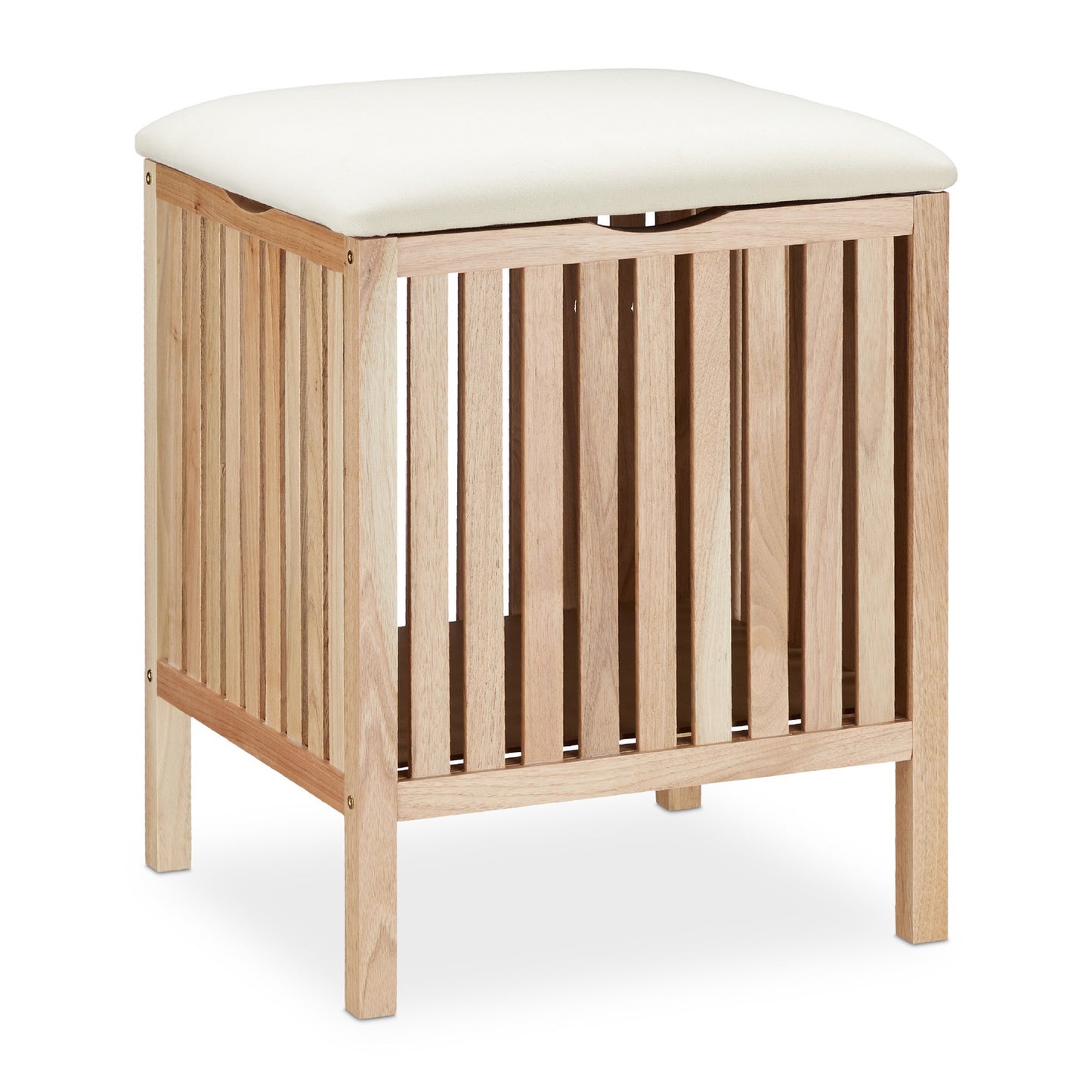Walnut Wood Washing Basket with Seat