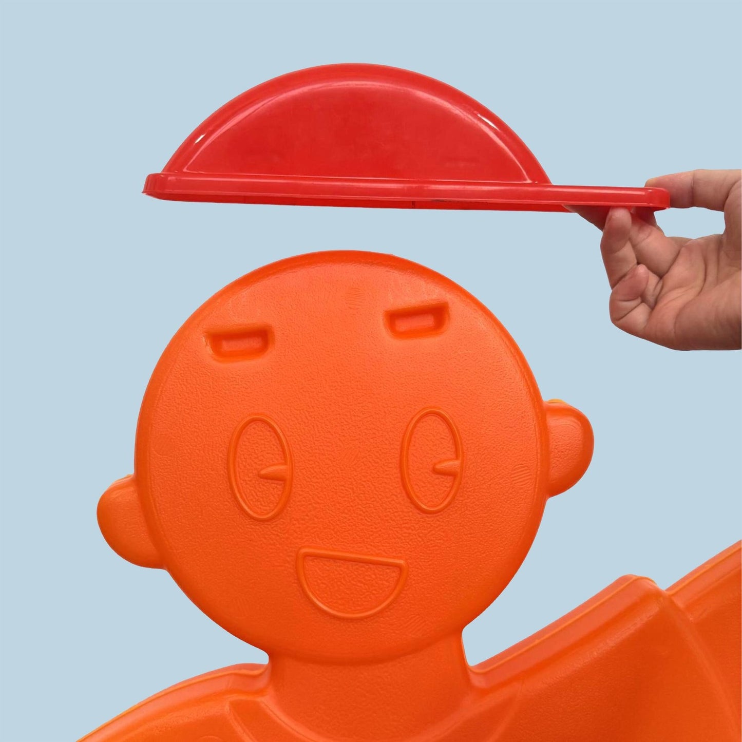 Warning Figure for Kids with Red Flag