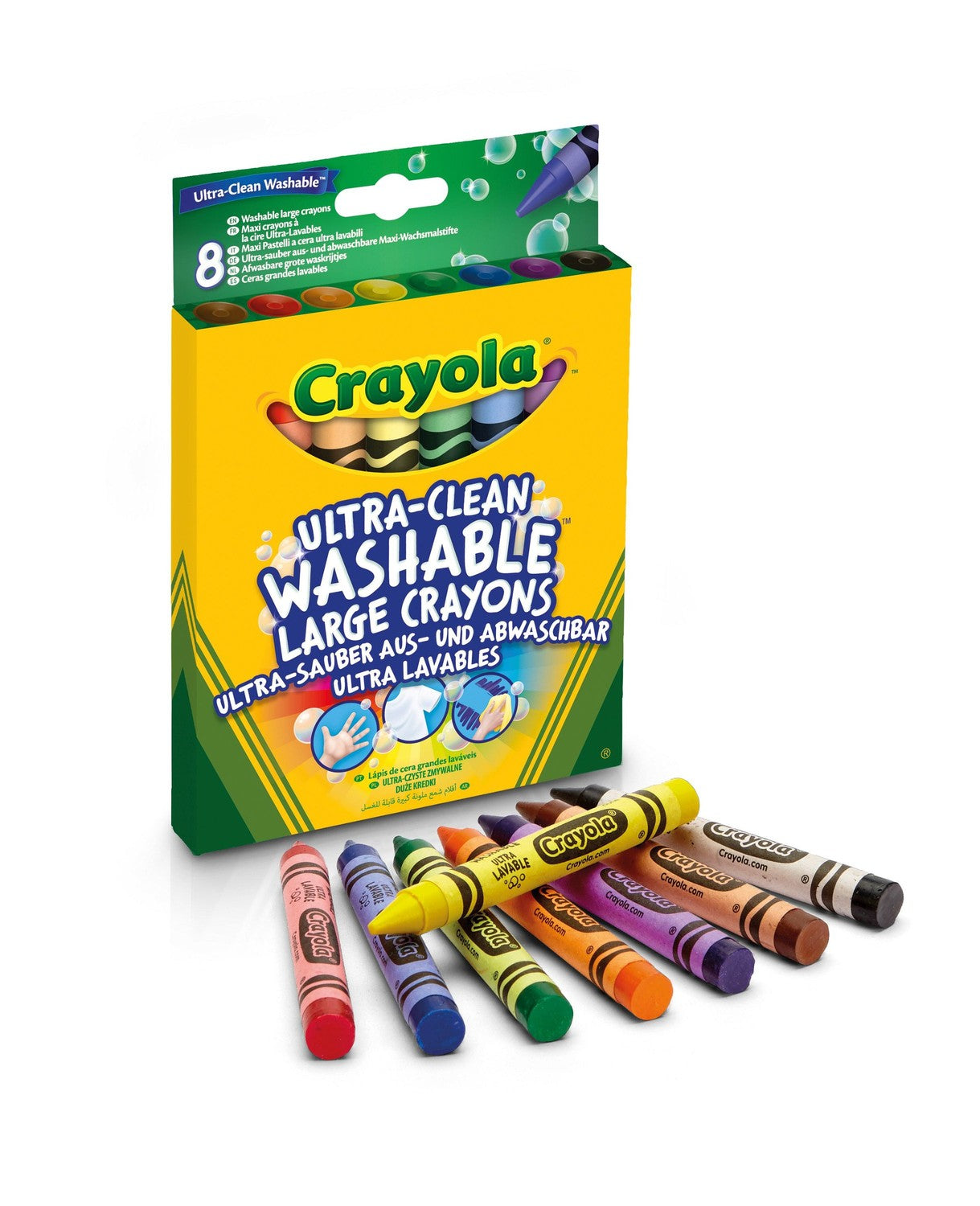 Washable Crayons, 8 Pack, Ultra Clean, Non-Toxic