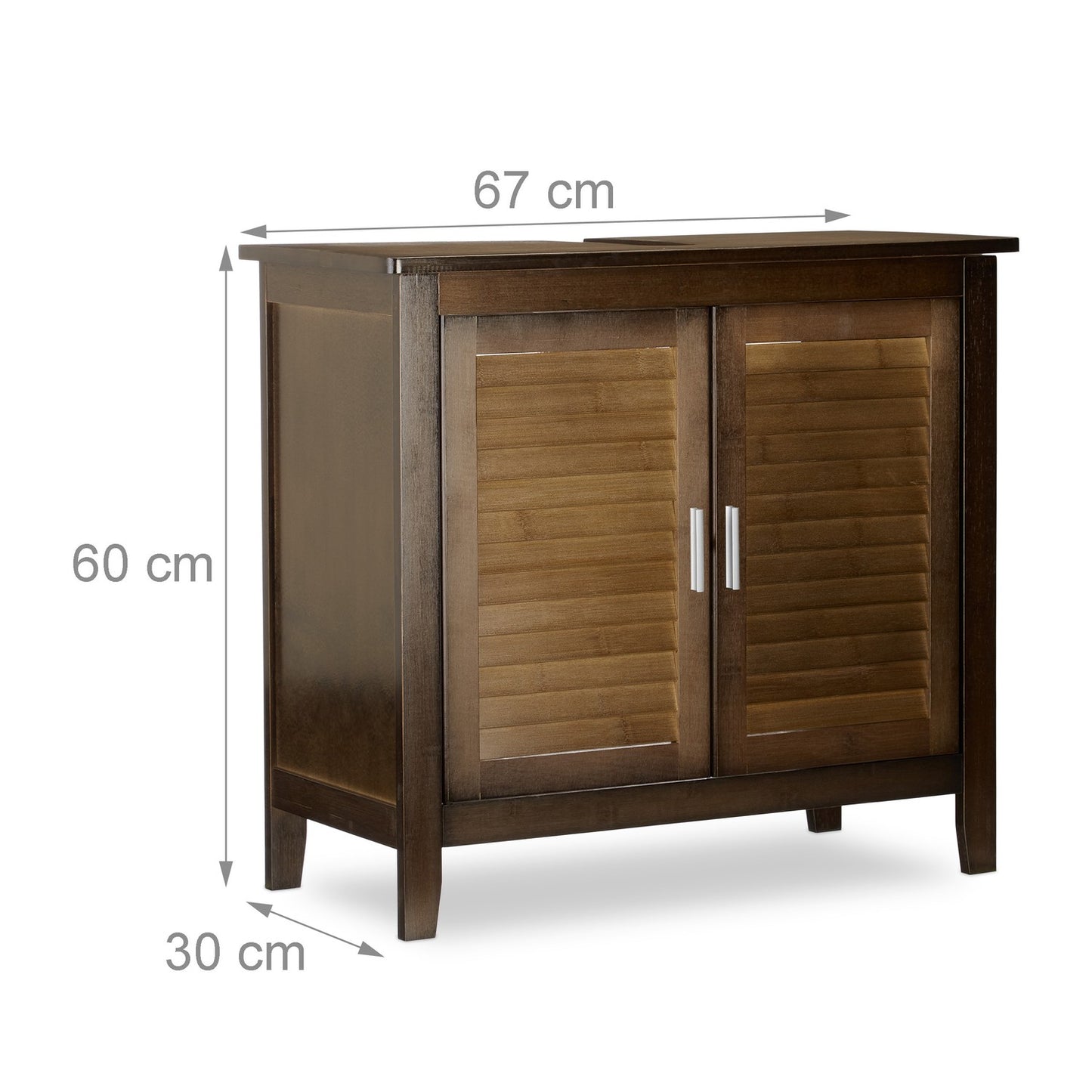 Washbasin cabinet brown LAMELL
