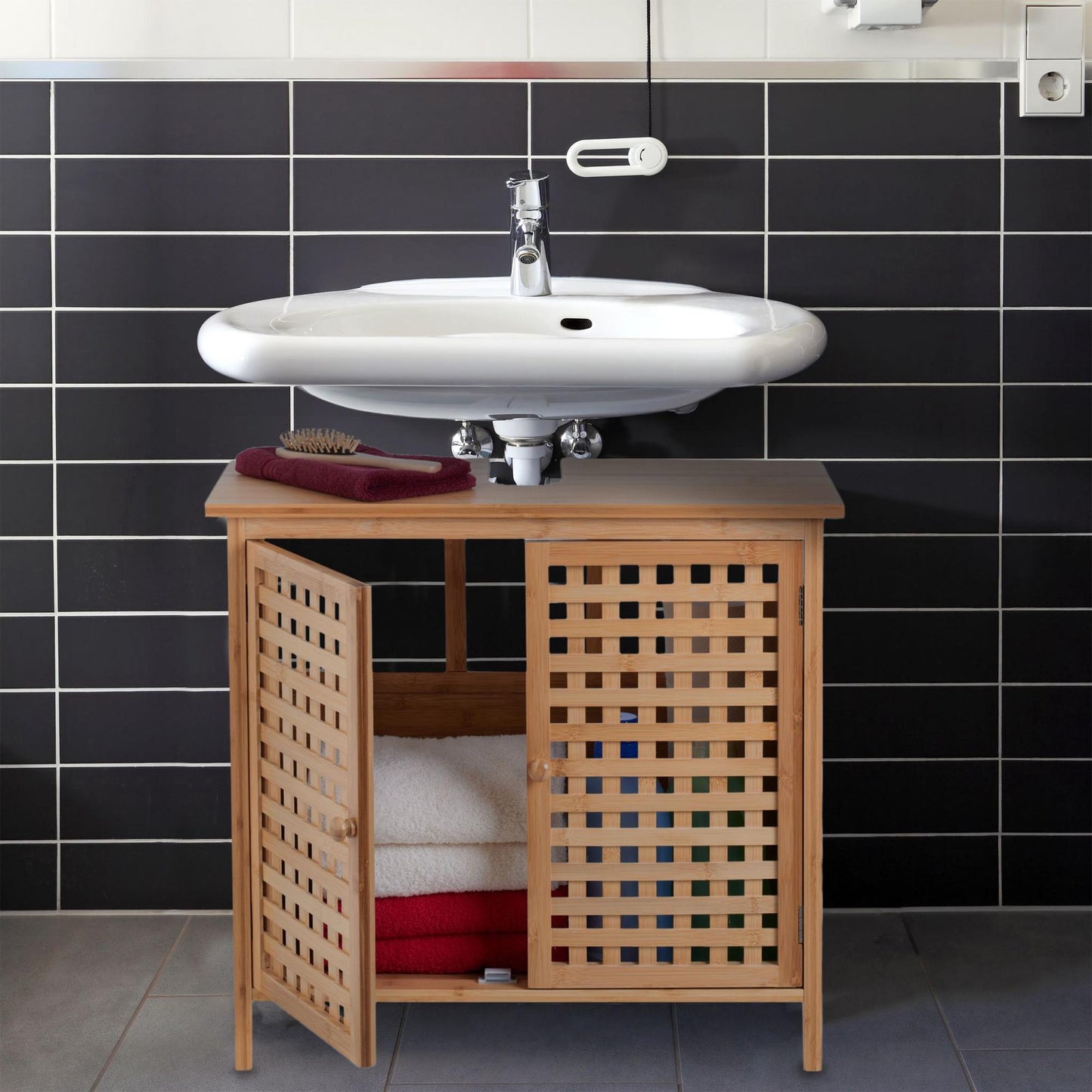 Washbasin cabinet in bamboo