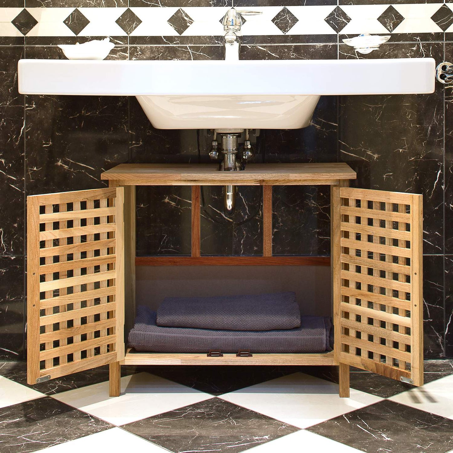 Washbasin cabinet walnut