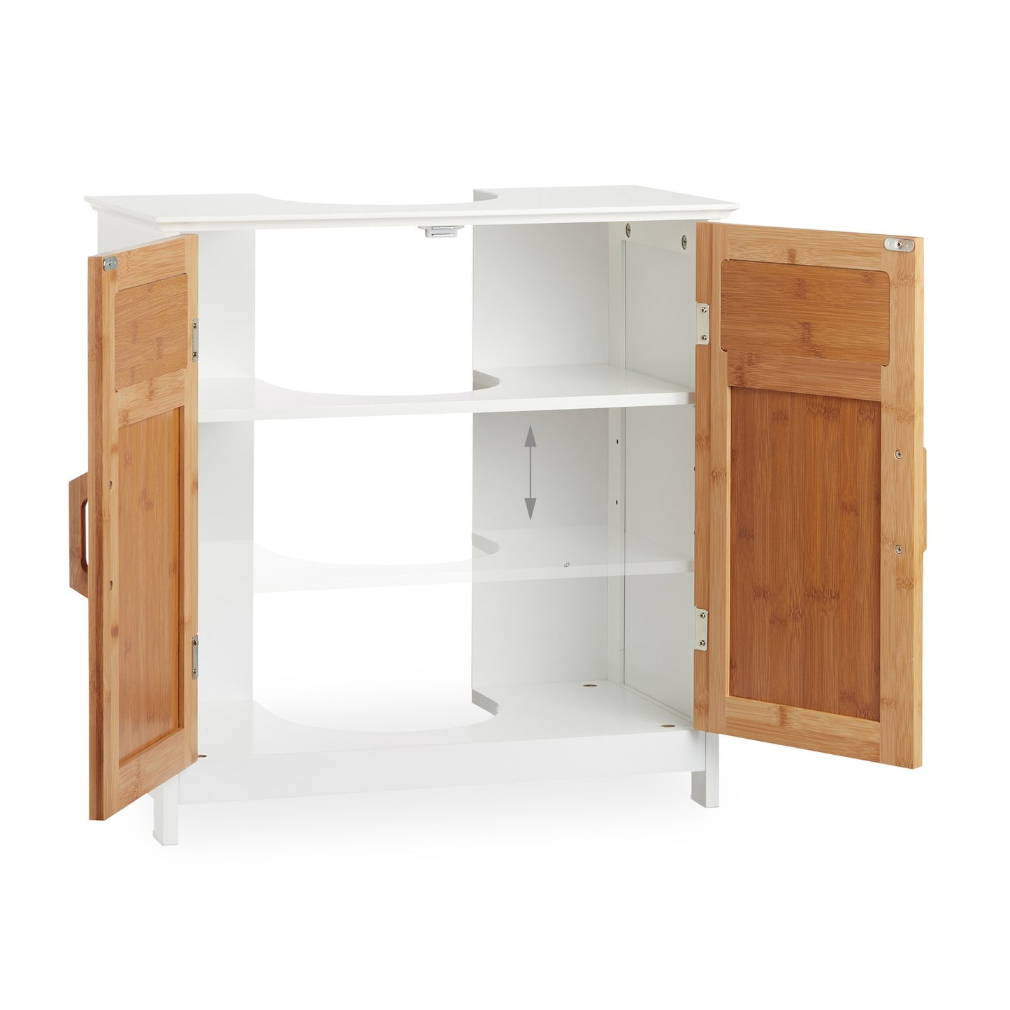 Washbasin cabinet with bamboo doors