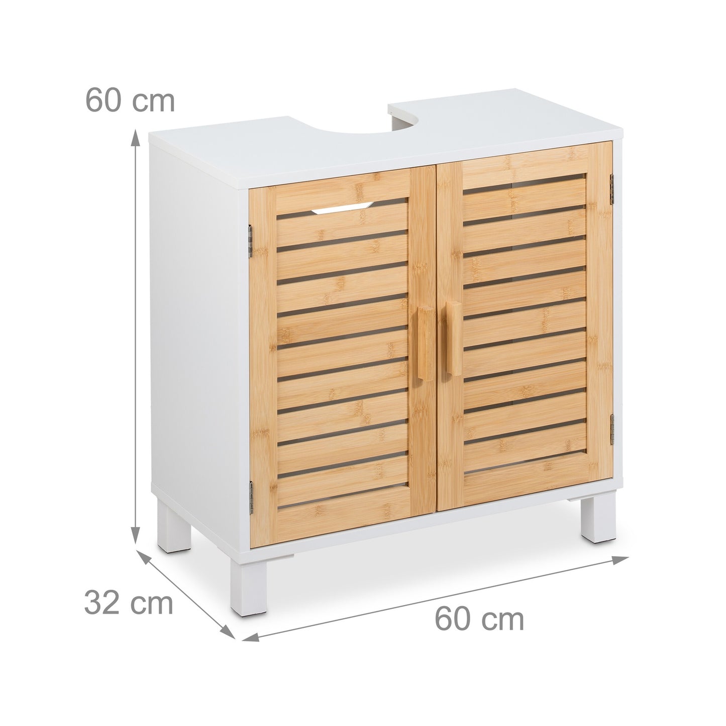 Washbasin cabinet with bamboo doors
