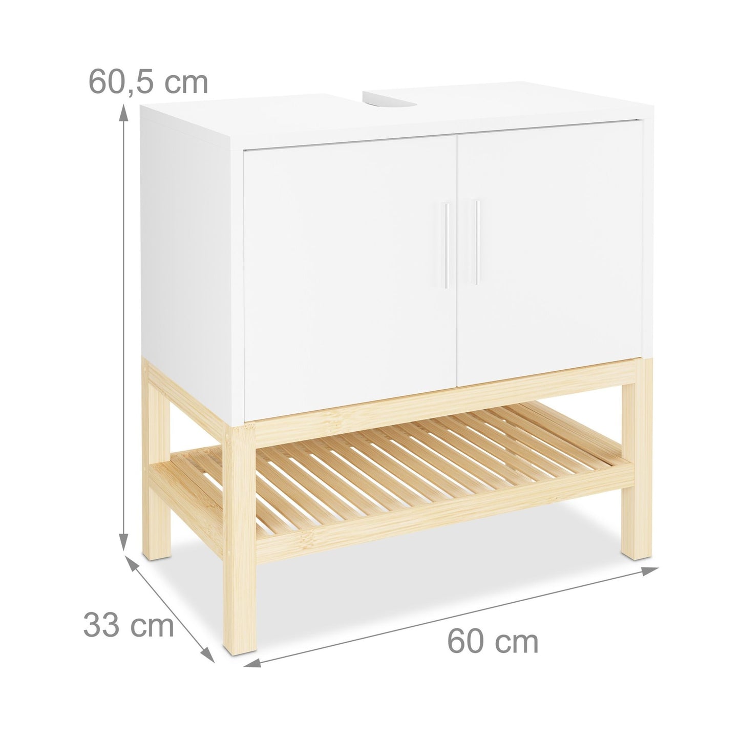 Washbasin cabinet with shelf