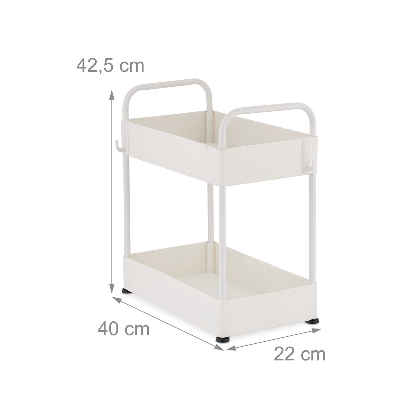 Washbasin shelf with 2 shelves