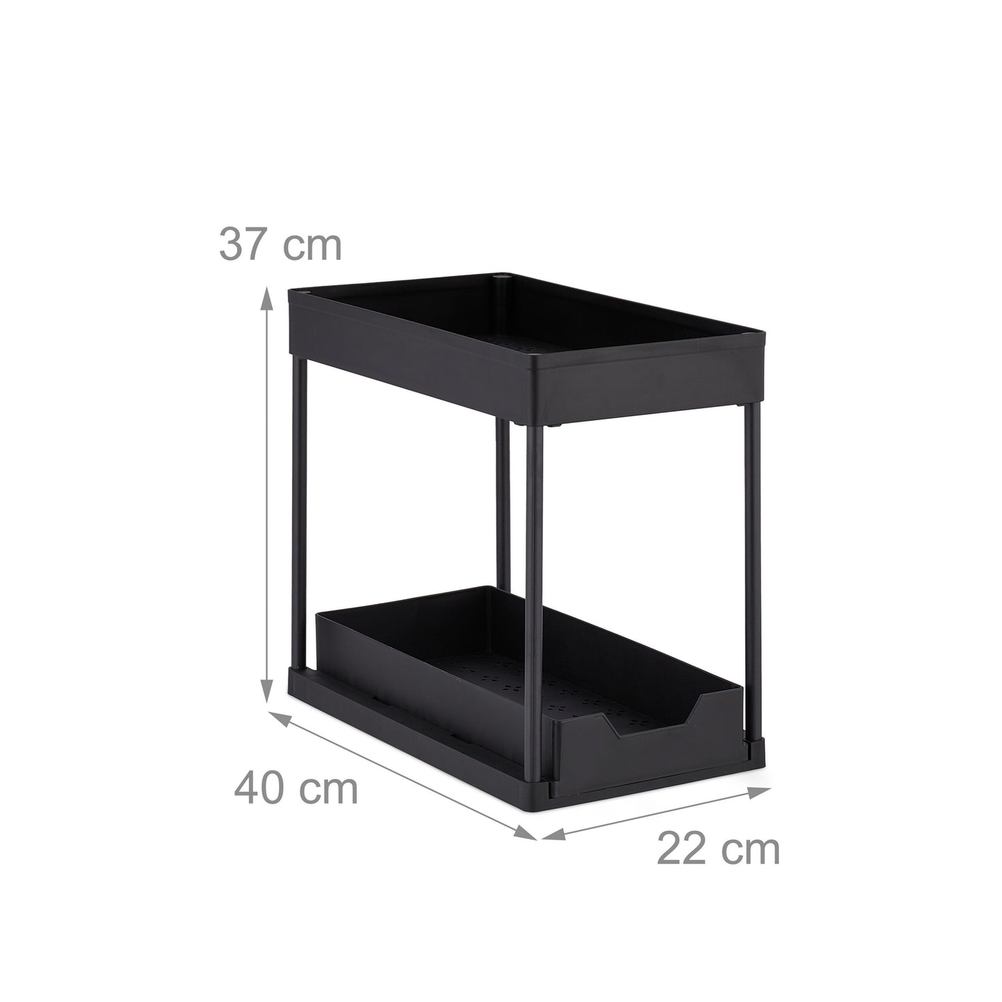 Washbasin shelf with 2 shelves