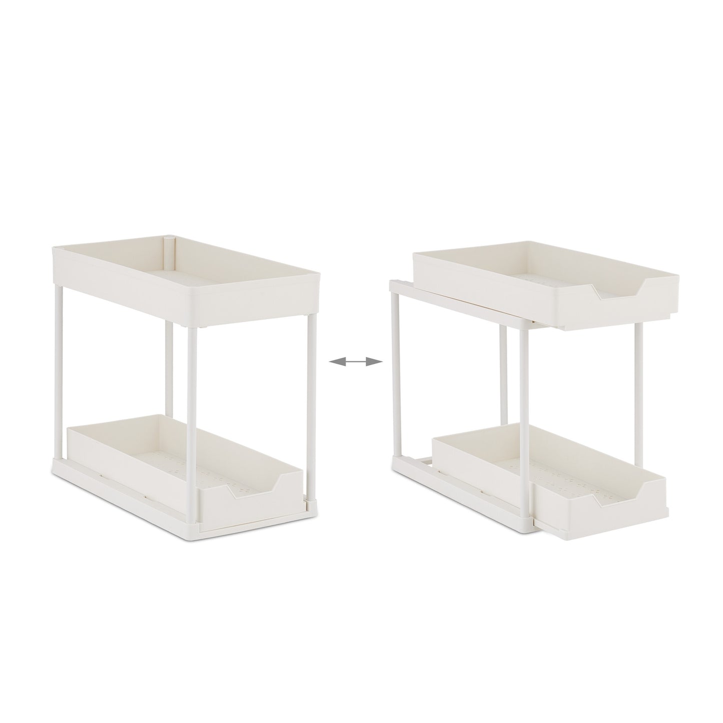Washbasin shelf with 2 shelves