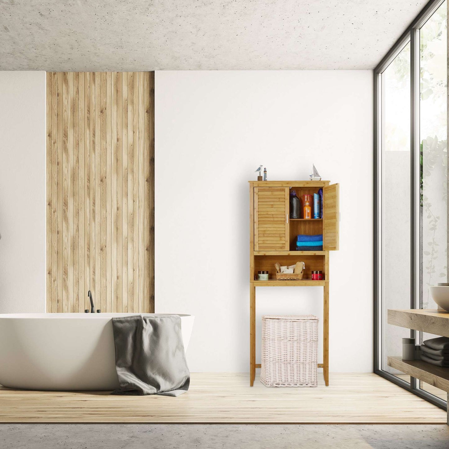 Washing machine cabinet LAMELL bamboo