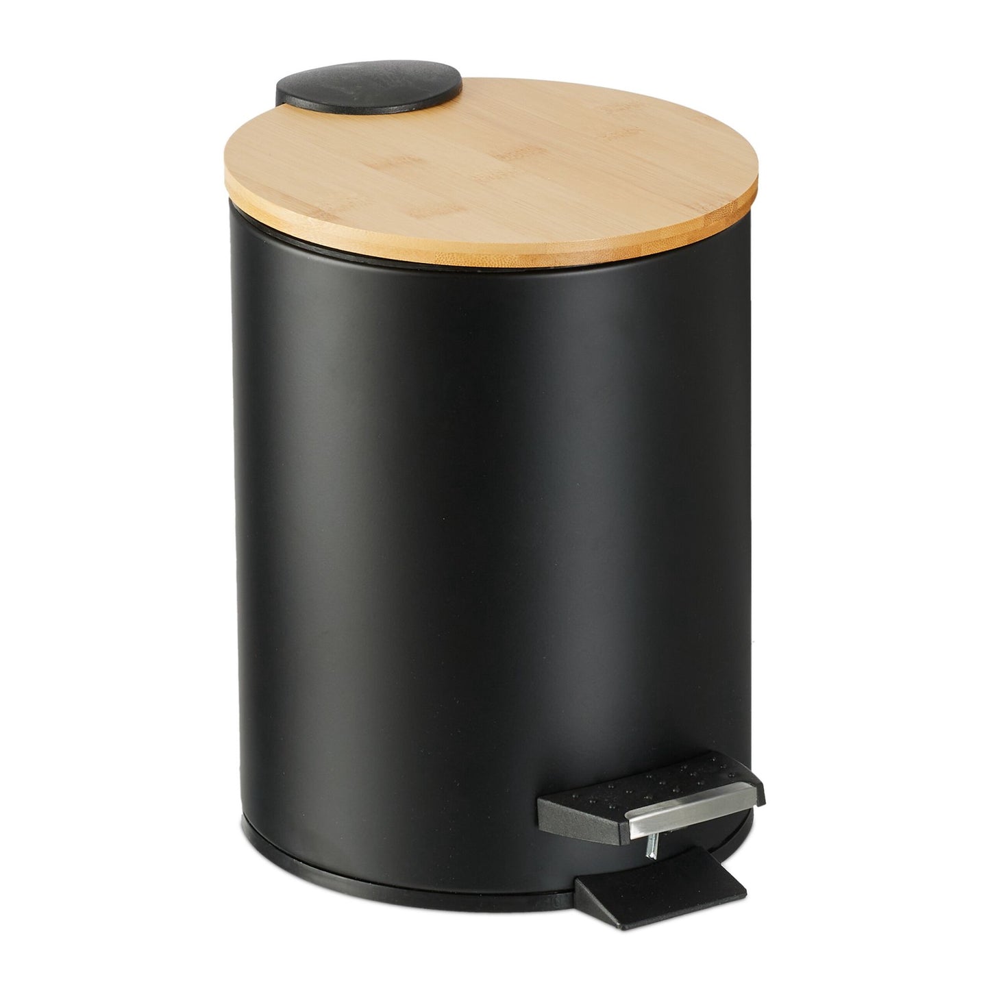 Waste container for bathroom 3 liters with bamboo lid