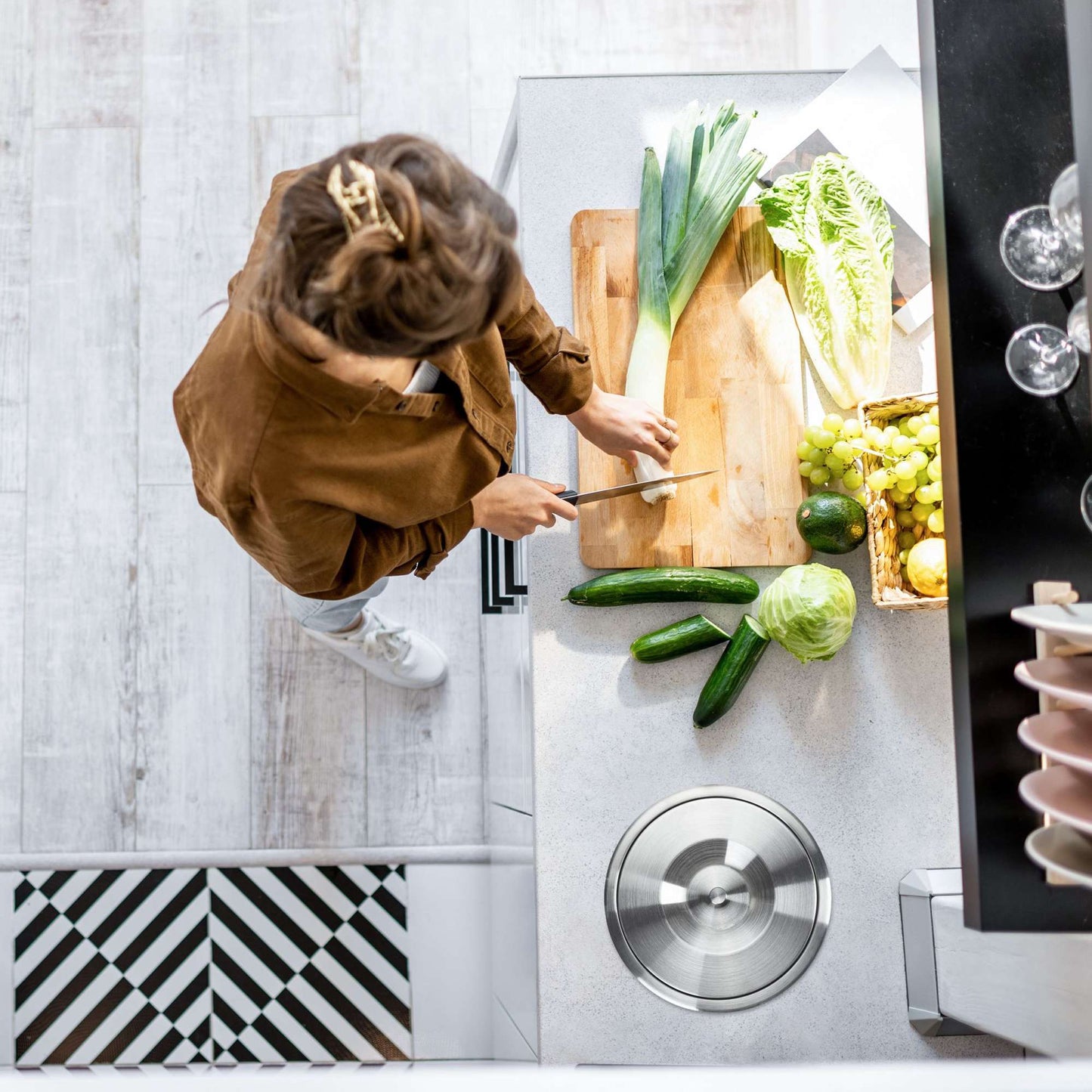 Waste container for worktop 5 litres