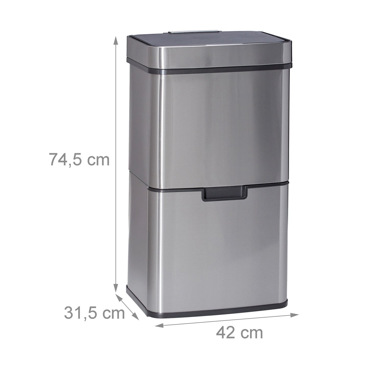 Waste sorting system 3-fold with sensor