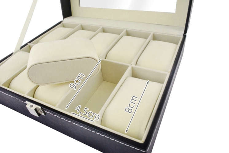 Watch organizer with 10 compartments