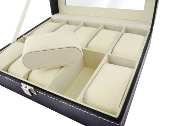 Watch organizer with 10 compartments