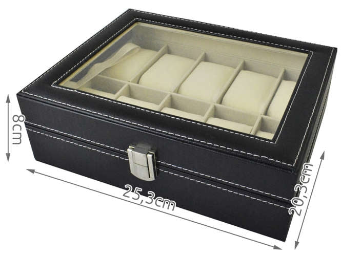 Watch organizer with 10 compartments
