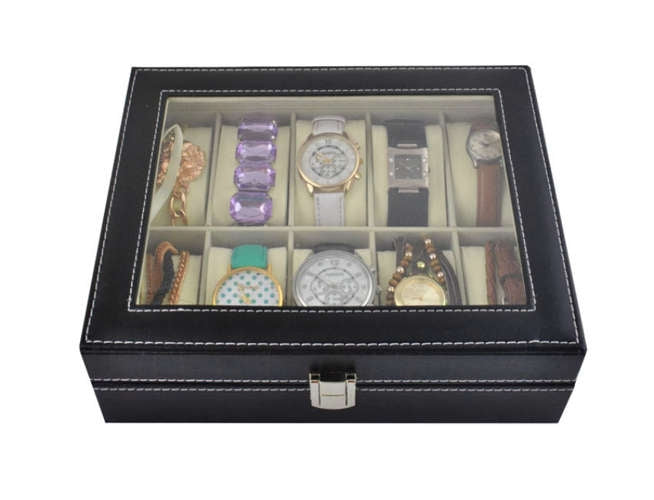 Watch organizer with 10 compartments