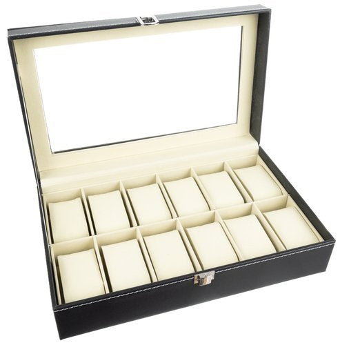 Watch organizer with 12 compartments