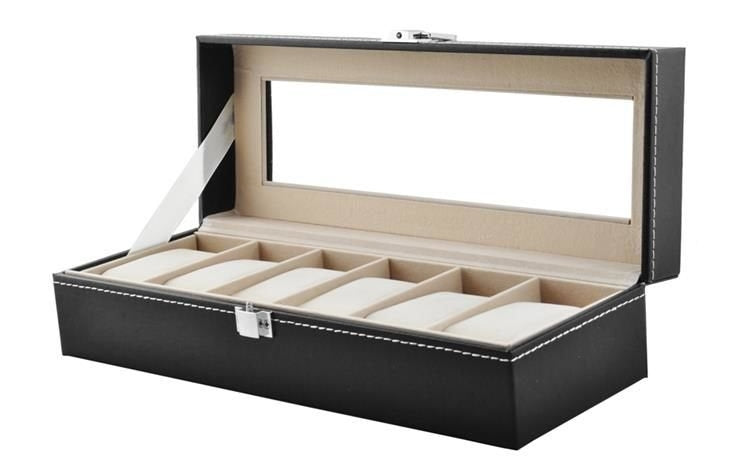 Watch organizer with 6 compartments