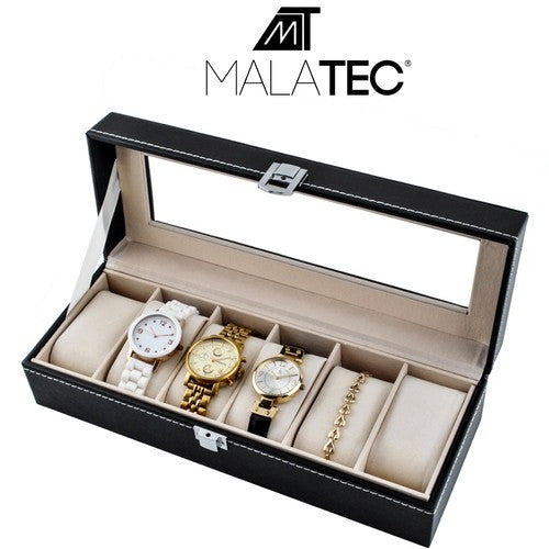 Watch organizer with 6 compartments