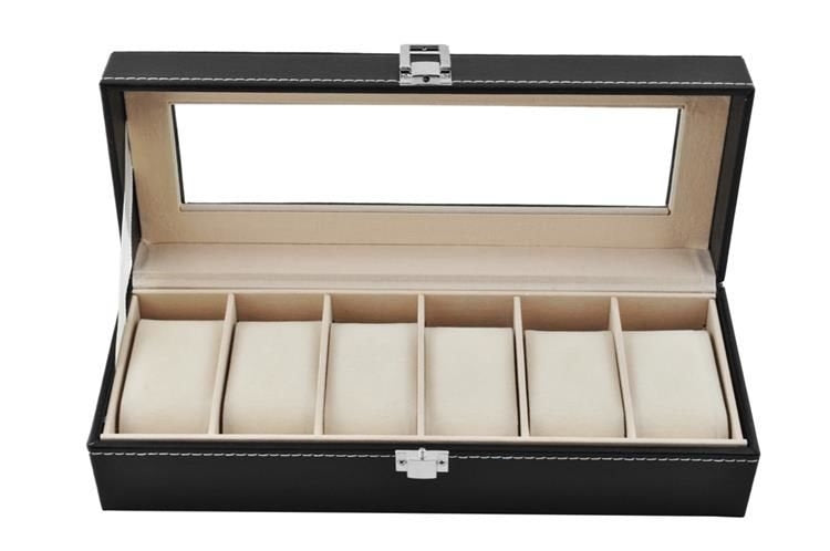 Watch organizer with 6 compartments