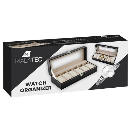 Watch organizer with 6 compartments