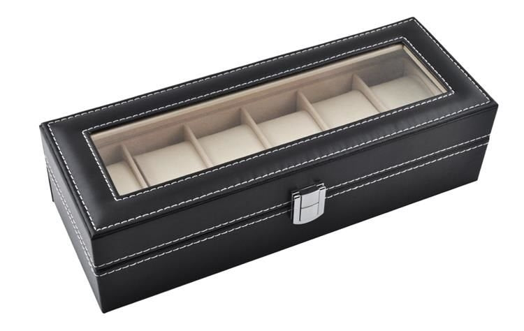 Watch organizer with 6 compartments