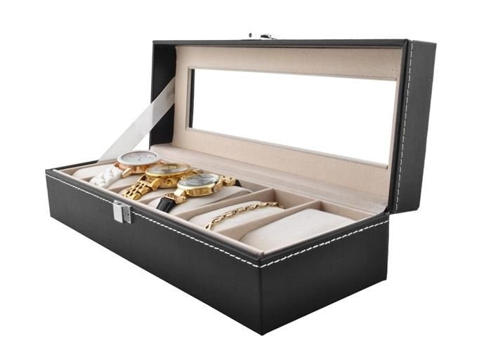 Watch organizer with 6 compartments