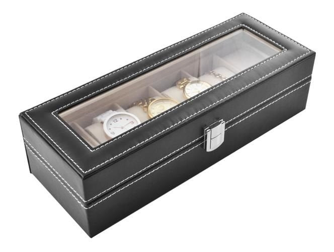 Watch organizer with 6 compartments